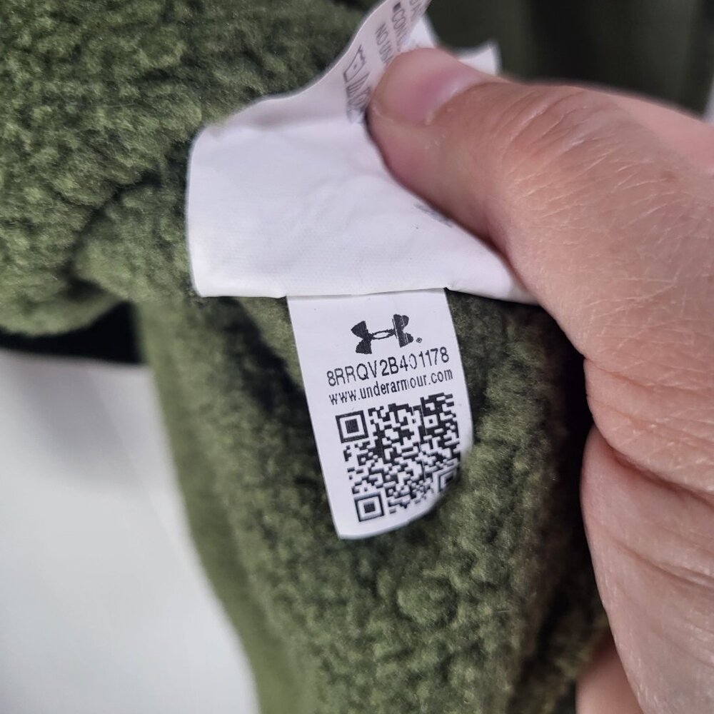 Under Armour UA Men's M Coldgear Specialist Henley 2.0 Green Pullover Gorpcore - Picture 7 of 10